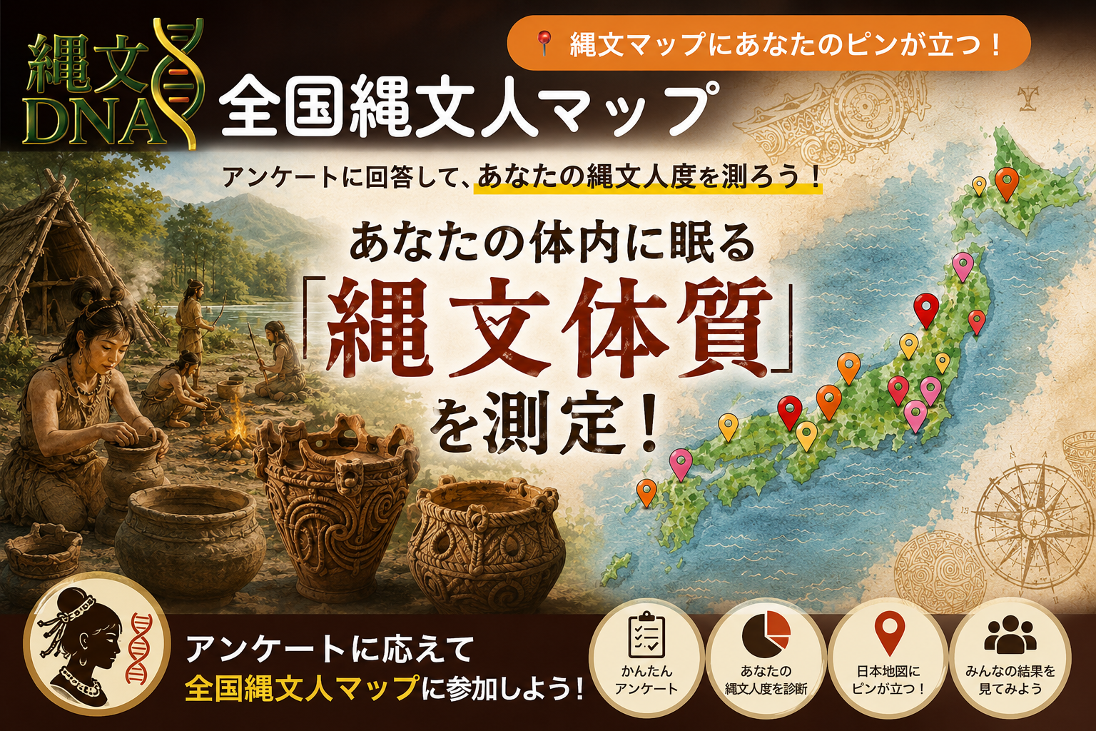 縄文DNA - 全国縄文人マップ