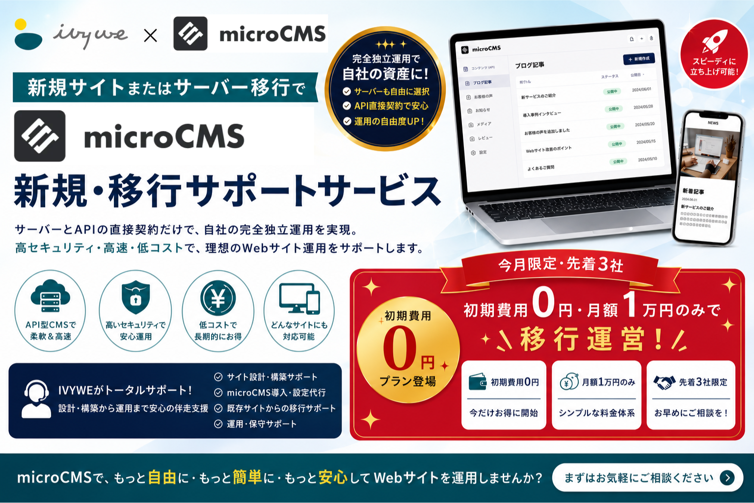microCMS導入・運用サポートお申し込みはこちら